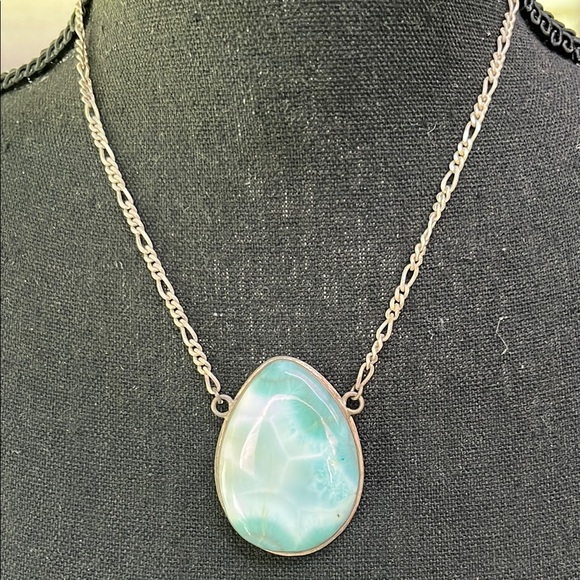 Larimar Silver Pendant Necklace - Picture 2 of 5